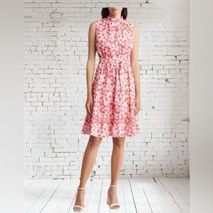 Sleeveless Ruffle Midi Dress NWT • Medium Mock Neck • Soft Belt • Feminine Chic